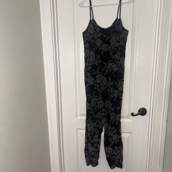 Eva Franco For Anthropologie Floral Jumpsuit Size 8‎ Black & White NWT - Picture 10 of 11